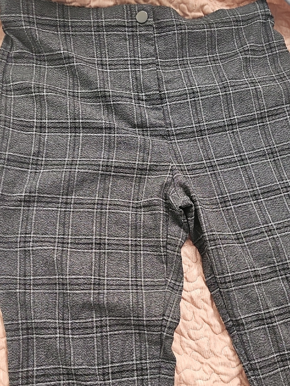 Classic Gray Plaid Trousers - Women's